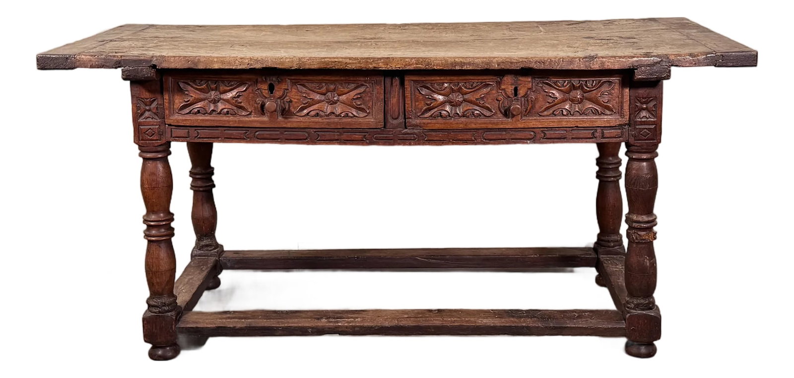 Rare Antique 17th/18th Century European Rustic Oak Hand Carved Refectory Table (1 of 18)
