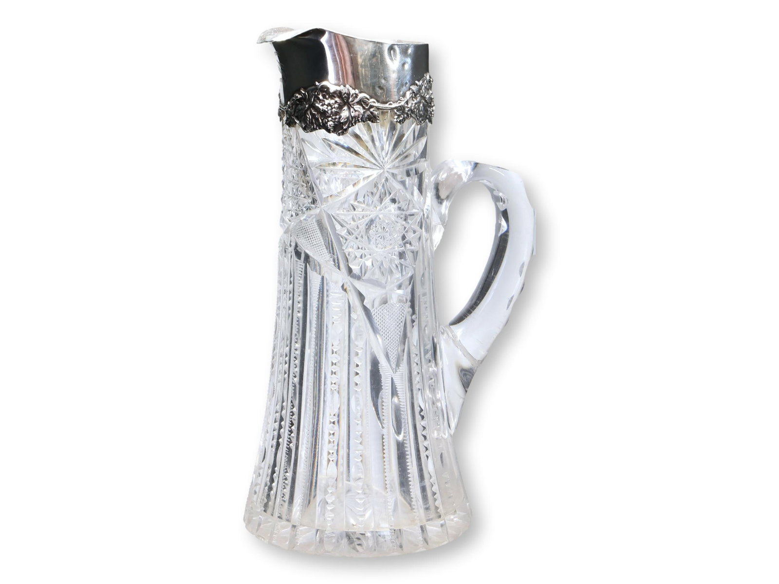 Antique Crystal Decanter w/Sterling Top - 2