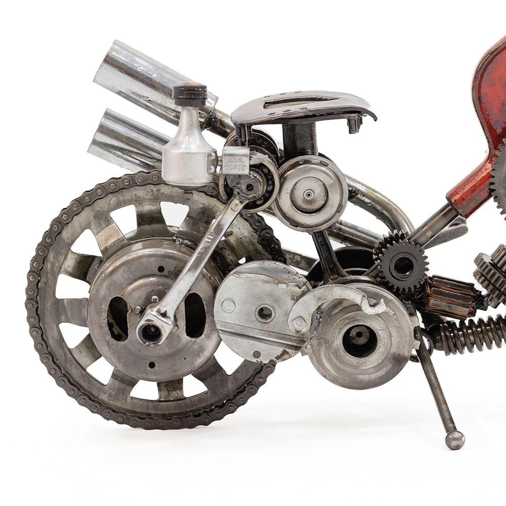 Contemporary Recycled Metal Motorcycle Sculpture, One of a Kind - 2
