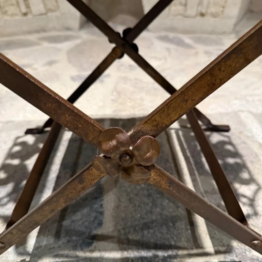 1920s Neoclassical Antique Cast Iron Vanity Bench Stool by Oscar Bach - 10