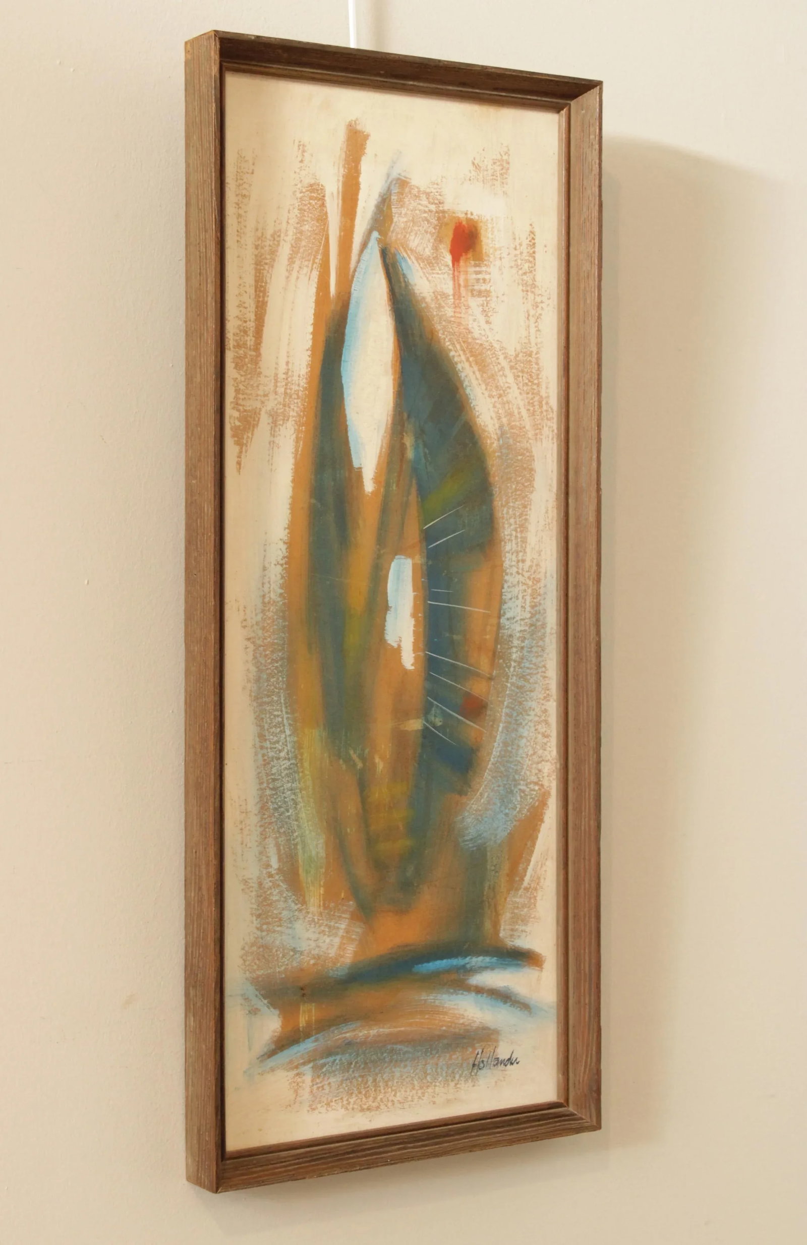 Mid Century Abstract Original Painting, Framed - 3