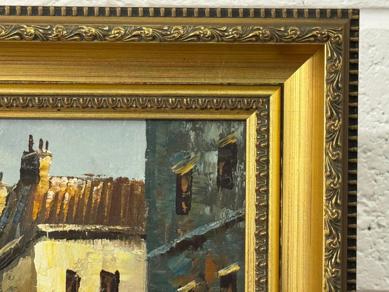 Parisian Street Scene with Figures by British Artist 1980 Circa - 10