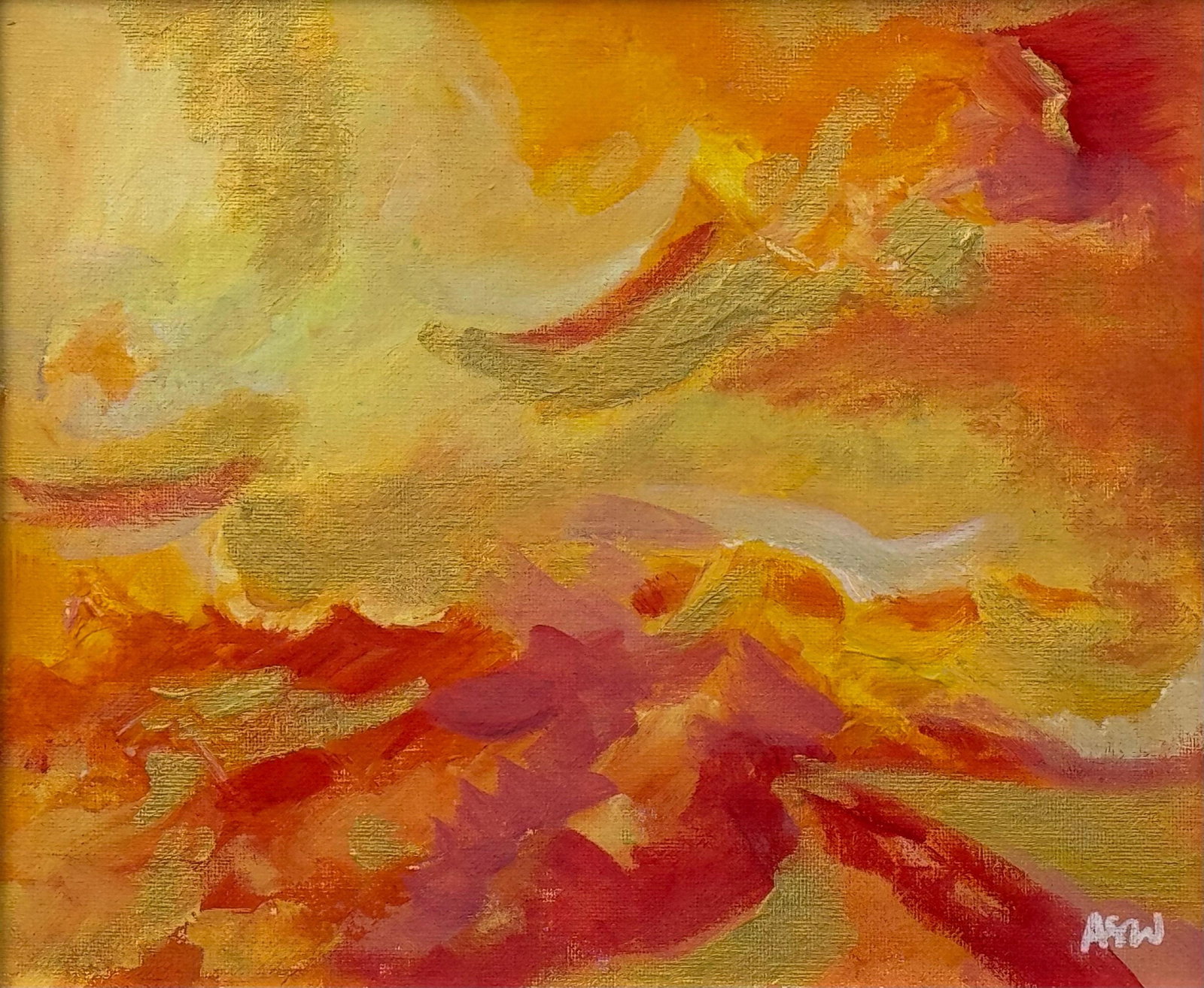 Abstract Expressionism using Red, Orange, Yellow & Gold by Contemporary Artist 2025 - 3