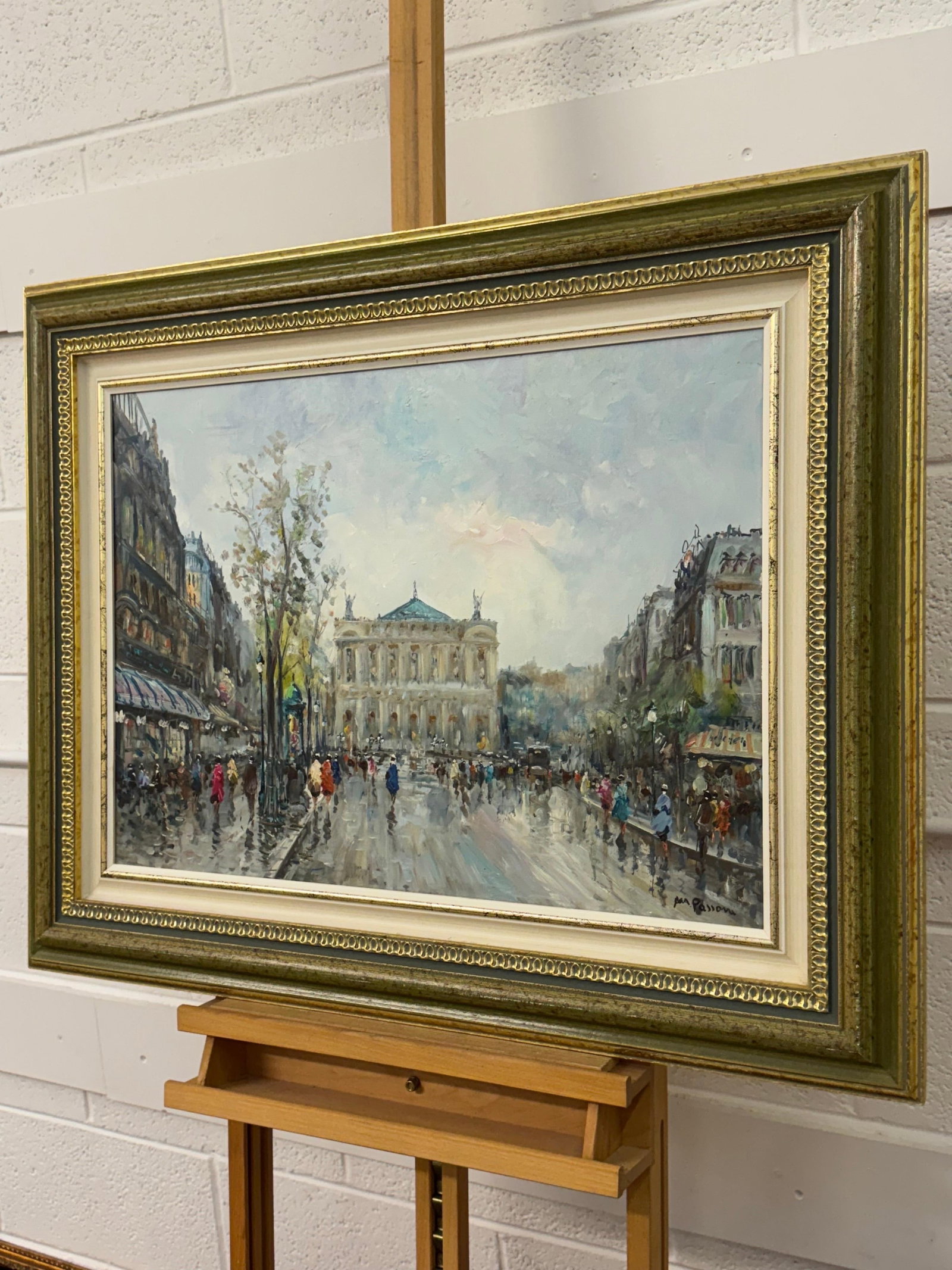 Paris Palais Garnier (Opera House) with Figures 20th Century Post-Impressionism 1975 Circa - 14