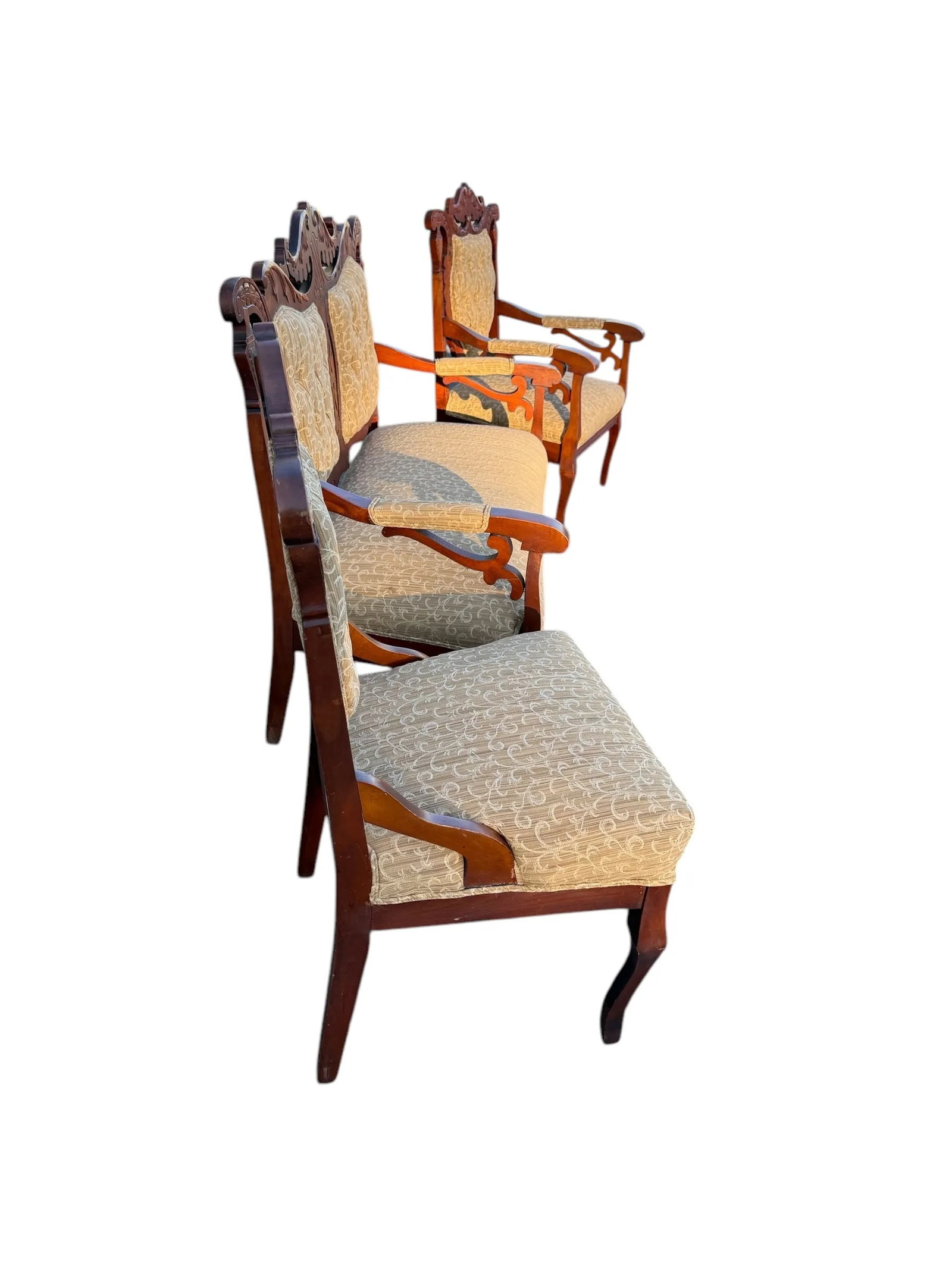 Late 19th Century Victorian Parlor Furniture - Loveseat and 2 Chairs - Set of 3 - 2