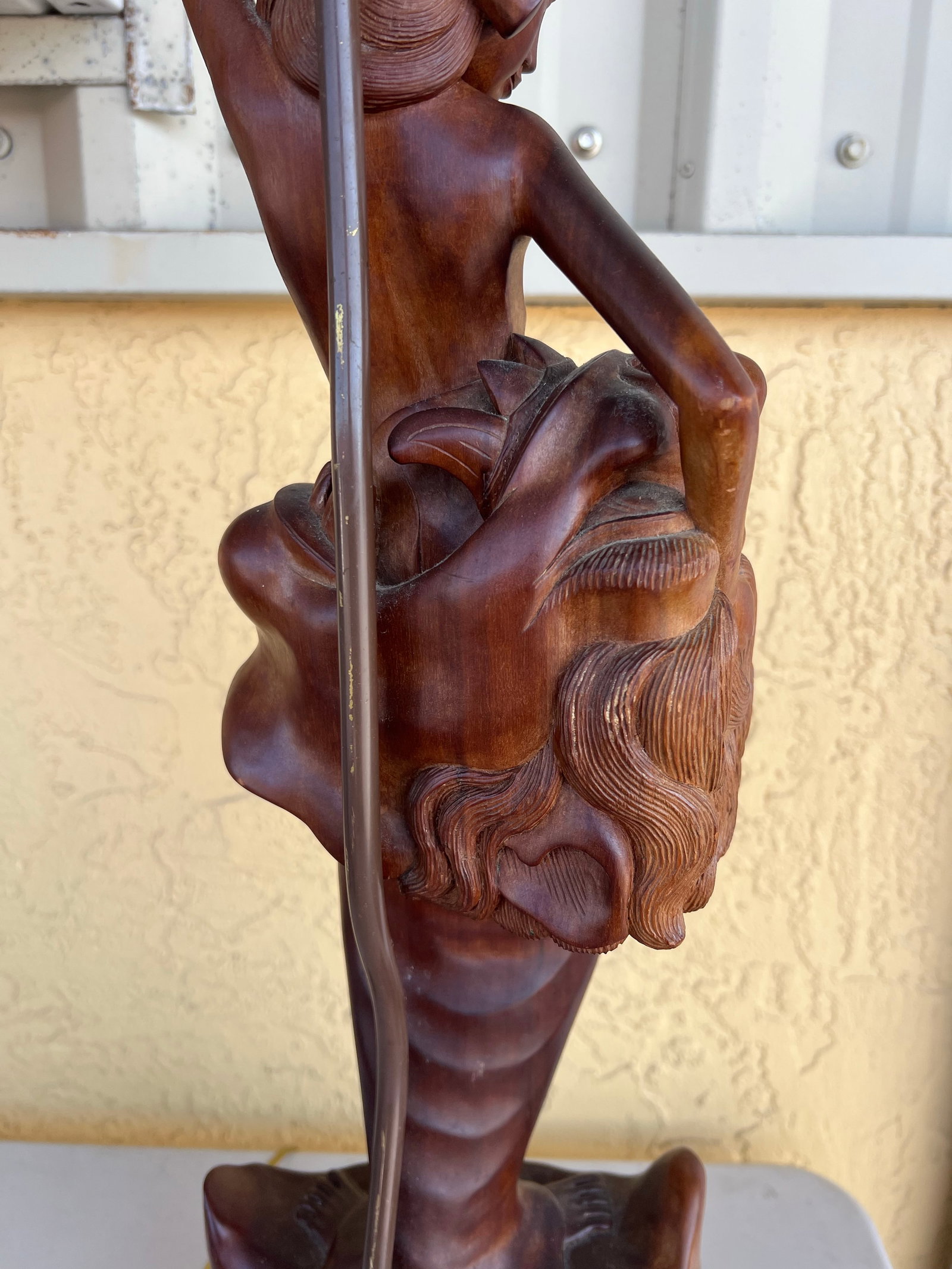 Mid 20th Century Mid Century Modern Wood Carved Nude Woman Lamp - 8