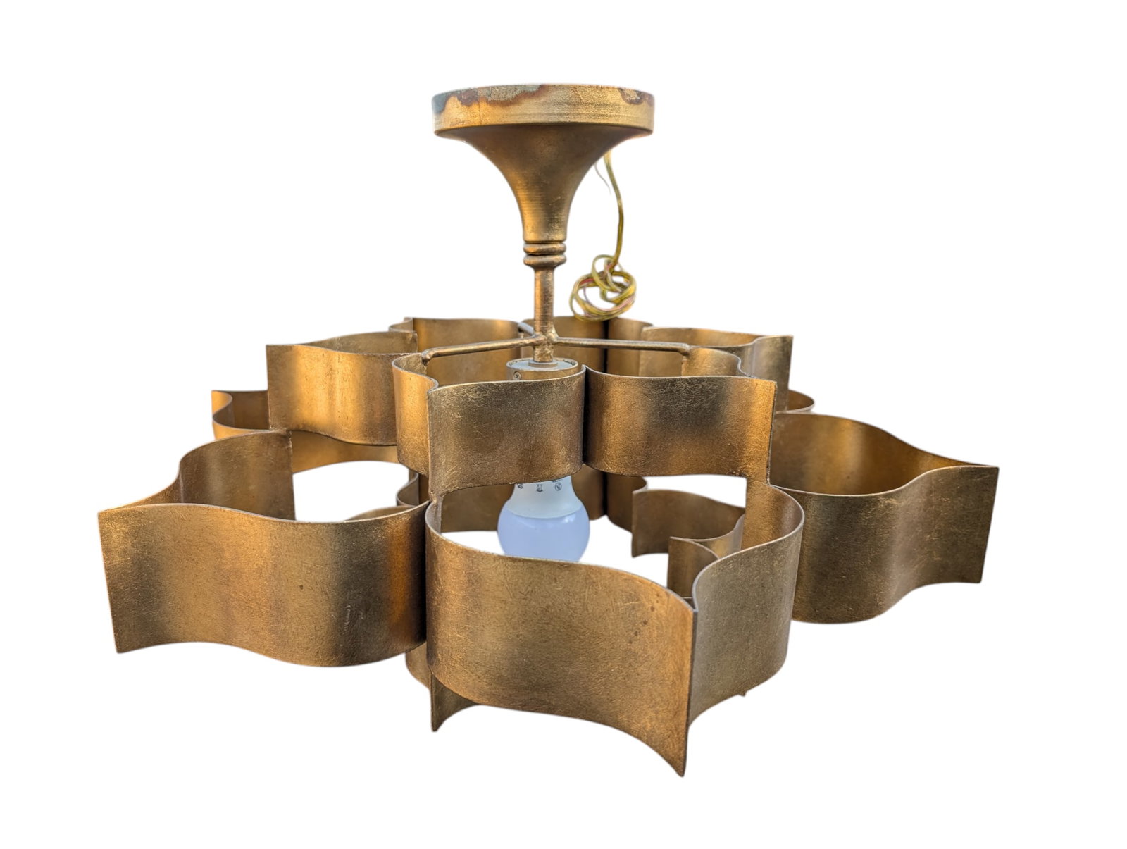 Grand Lotus 1 Light 20.25 Inch Antique Gold Leaf Chandelier Ceiling Light by Currey & Company - 4