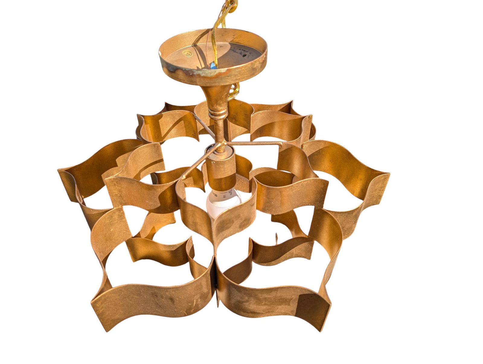 Grand Lotus 1 Light 20.25 Inch Antique Gold Leaf Chandelier Ceiling Light by Currey & Company - 5