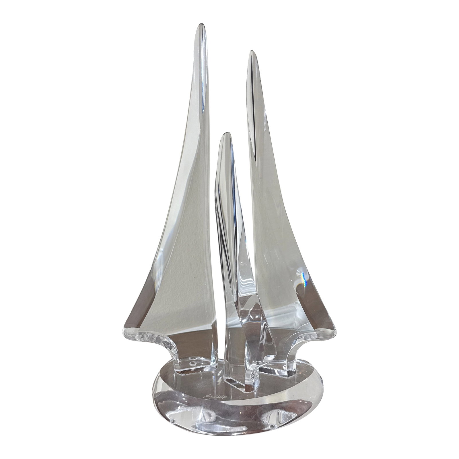 Vintage Abstract Lucite Sculpture Signed: Beautiful midcentury hand crafted and signed lucite sculpture, good look and size! Condition: Alterations: Original Condition Unaltered Imperfections: Some Imperfections Condition Notes: In great
