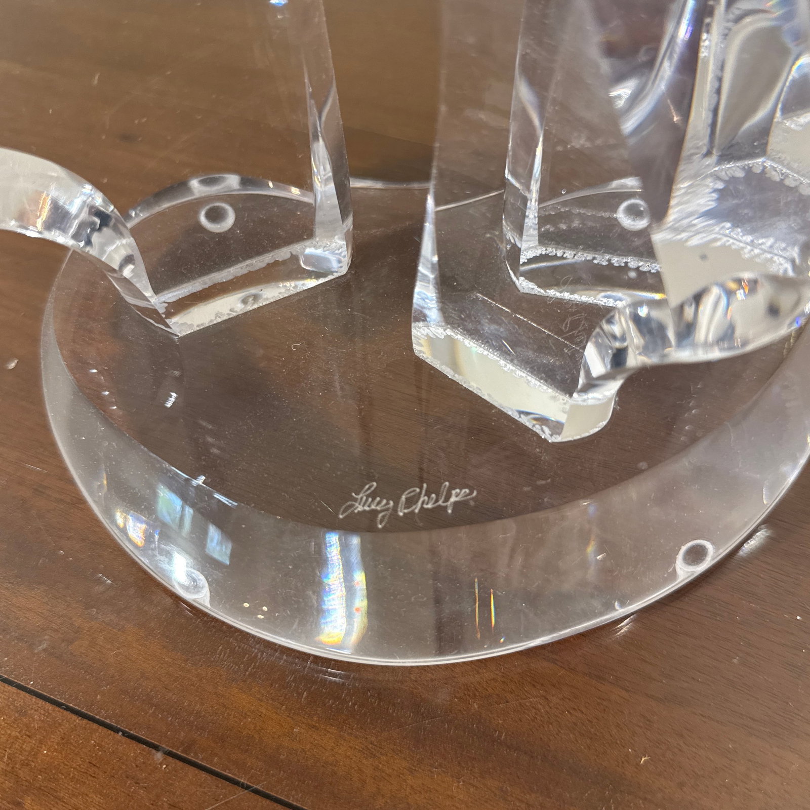 Vintage Abstract Lucite Sculpture Signed - 3