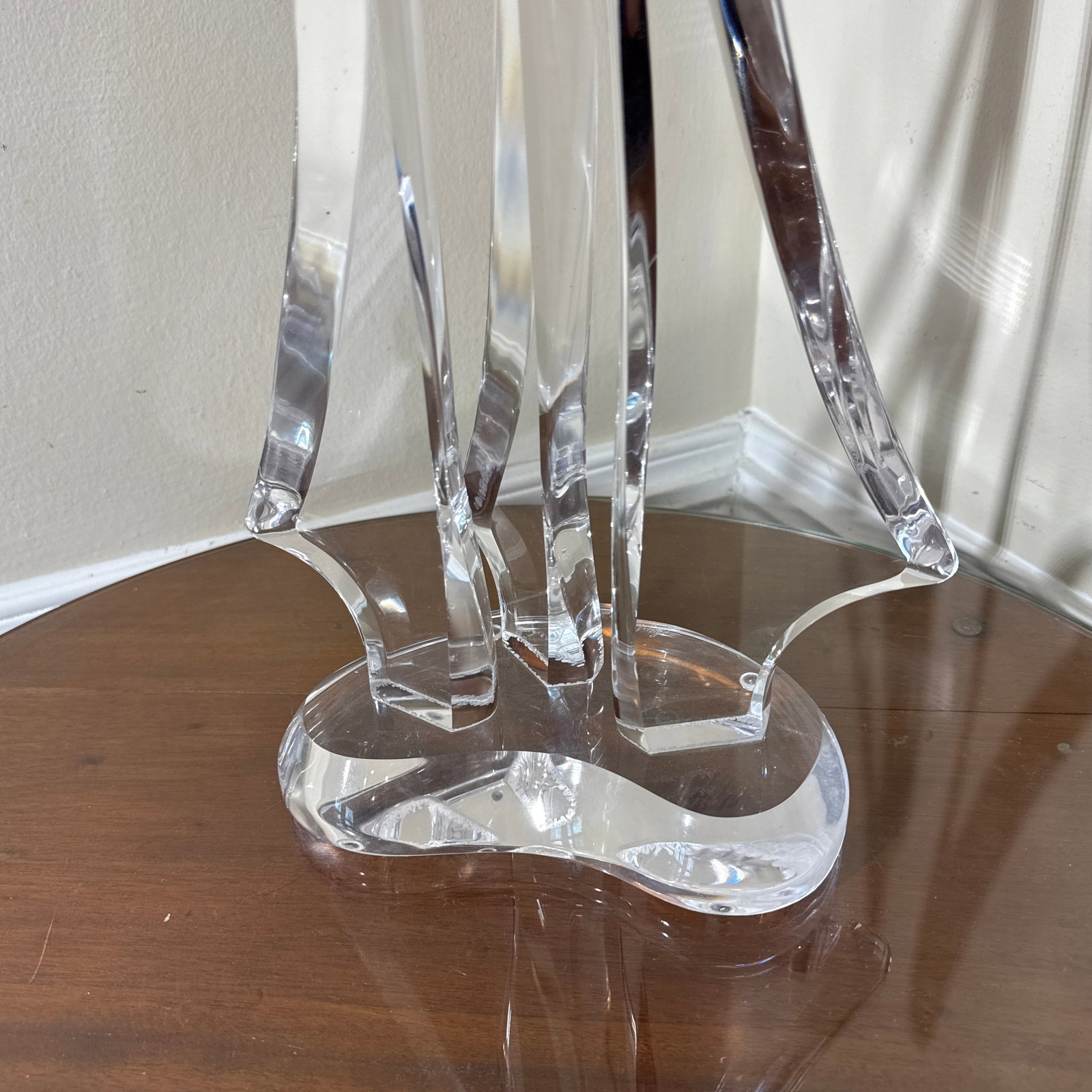 Vintage Abstract Lucite Sculpture Signed - 9
