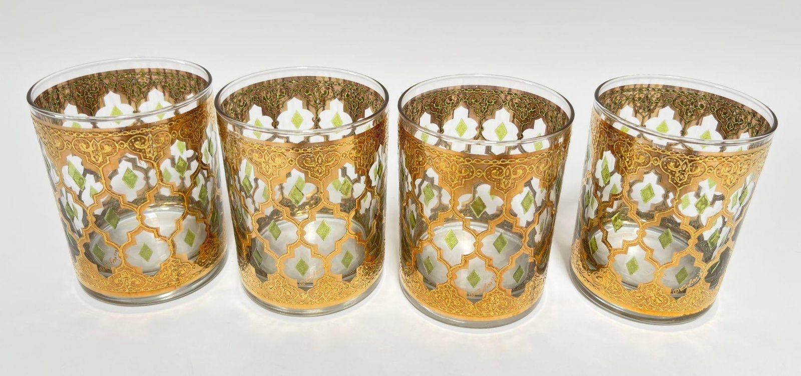 Vintage Set of 4 Old Fashioned Valencia by Culver With 22-Karat Gold - 10