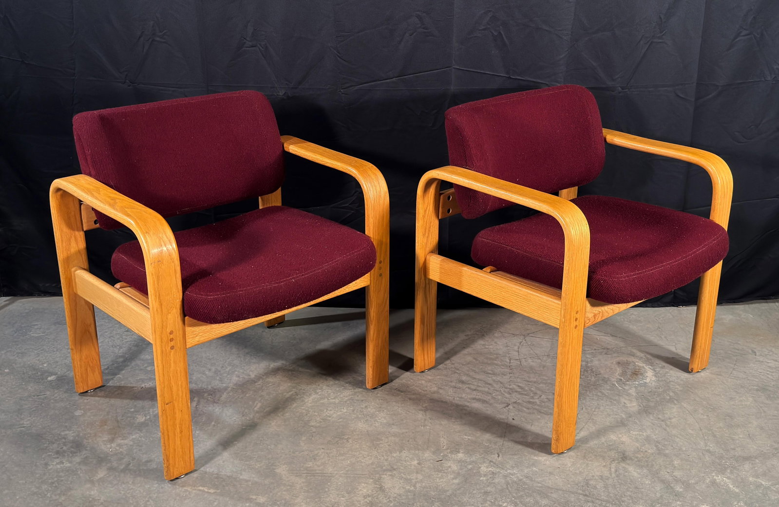 Milo Baughman for Thayer Coggin Bentwood Oak Lounge Chairs, 1980s - A Pair - 10