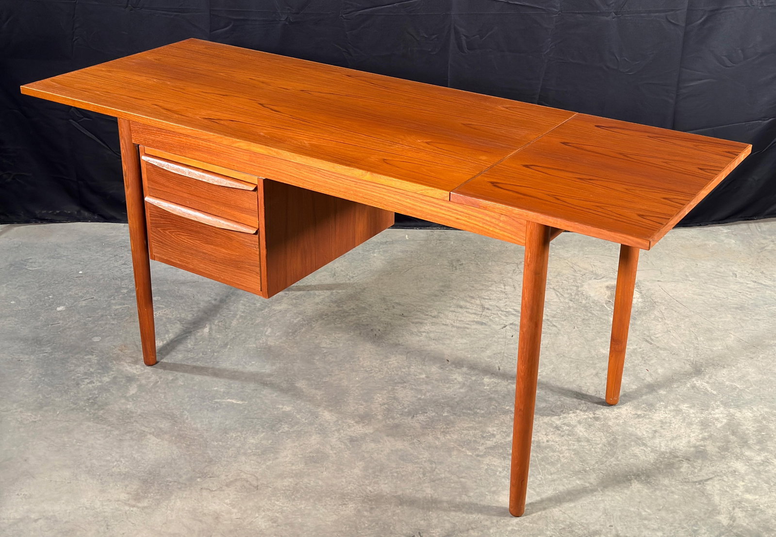 Danish Modern Teak Drop-Leaf Writing Desk With Two Drawers, Denmark, 1960s - 6