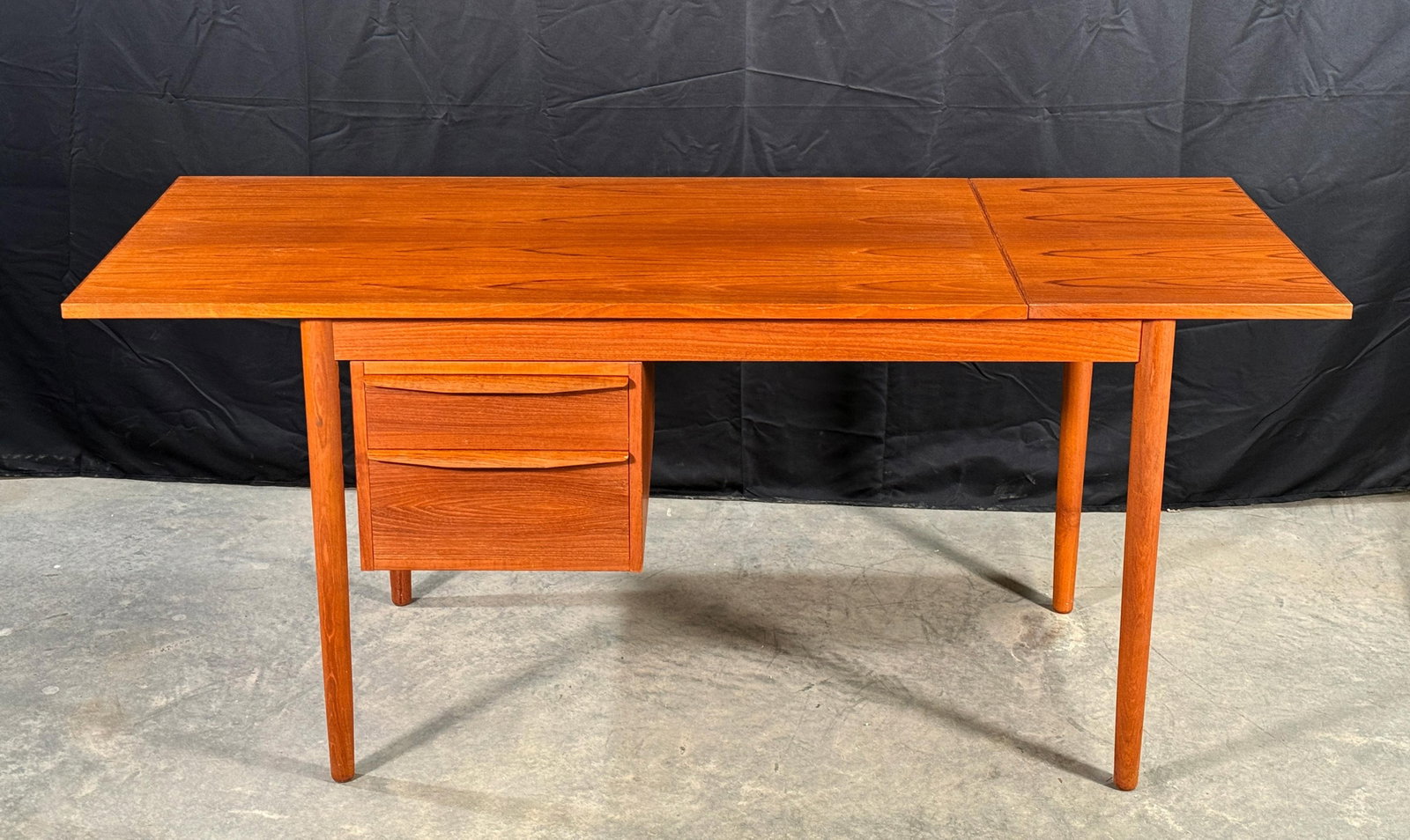 Danish Modern Teak Drop-Leaf Writing Desk With Two Drawers, Denmark, 1960s - 8