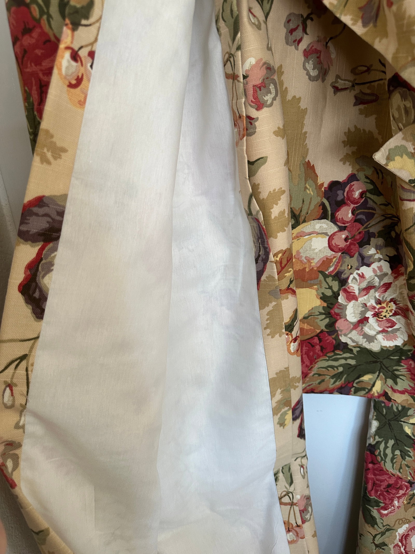 Vintage Thomasville Floral Vallance & 2 Panel Drape Set - 3