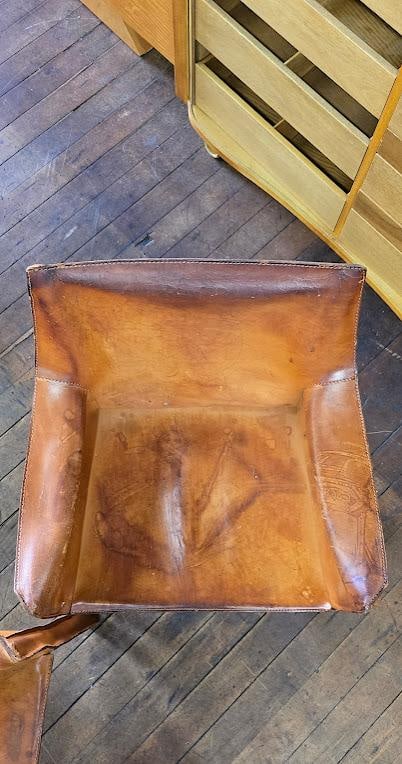 1970s Pair of Cab 413 Armchairs in Cognac Leather by Mario Bellini for Cassina - 11