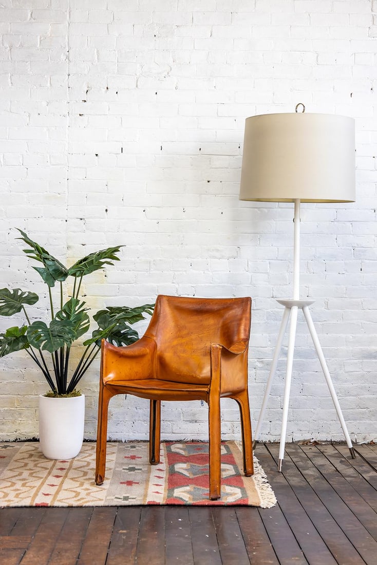1970s Pair of Cab 413 Armchairs in Cognac Leather by Mario Bellini for Cassina - 6