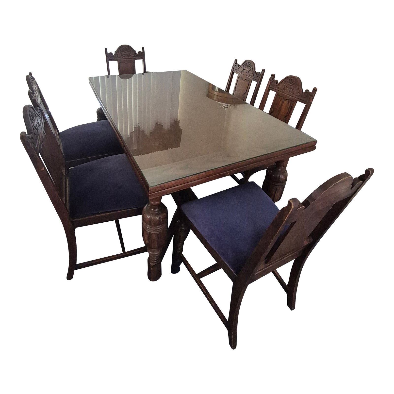 Early 20th Century Jacobean Revival Table With Six Chairs (1 of 10)