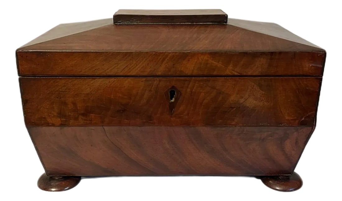 Antique Early 19th Century William IV Regency English Mahogany Tea Sarcophagus Caddy Box (1 of 9)