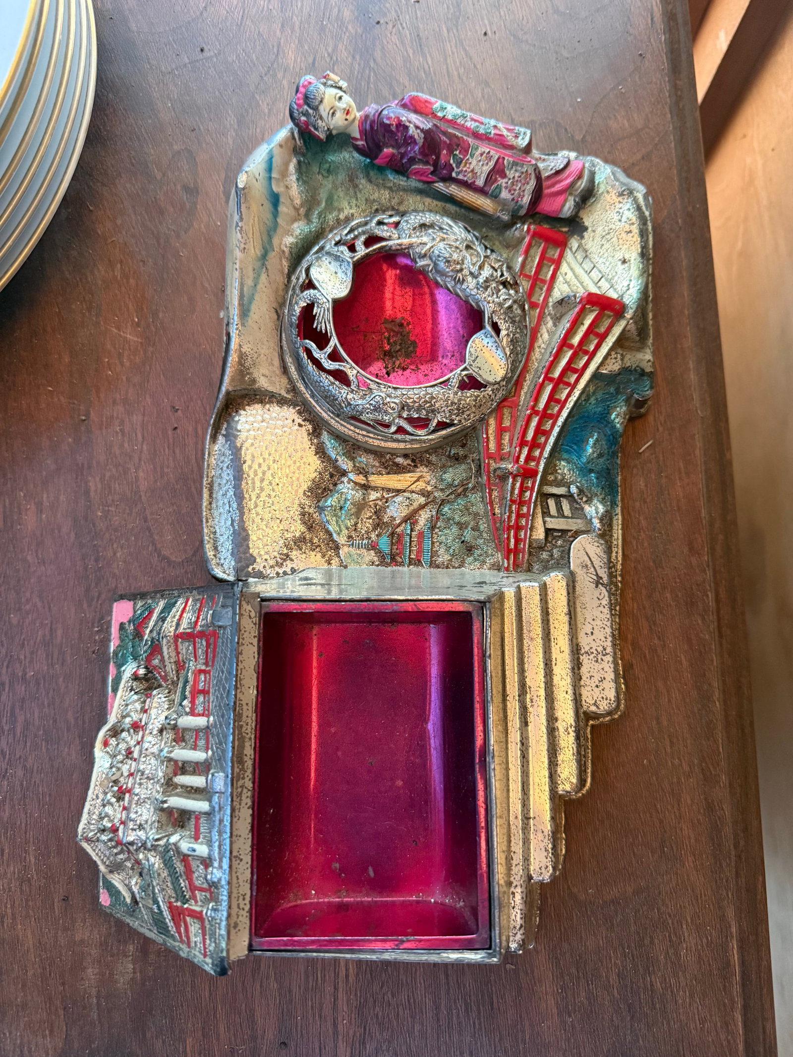 1930s Arts & Crafts Hall British Tree With Mirror and Storage Bench by Harris Lebus - 11