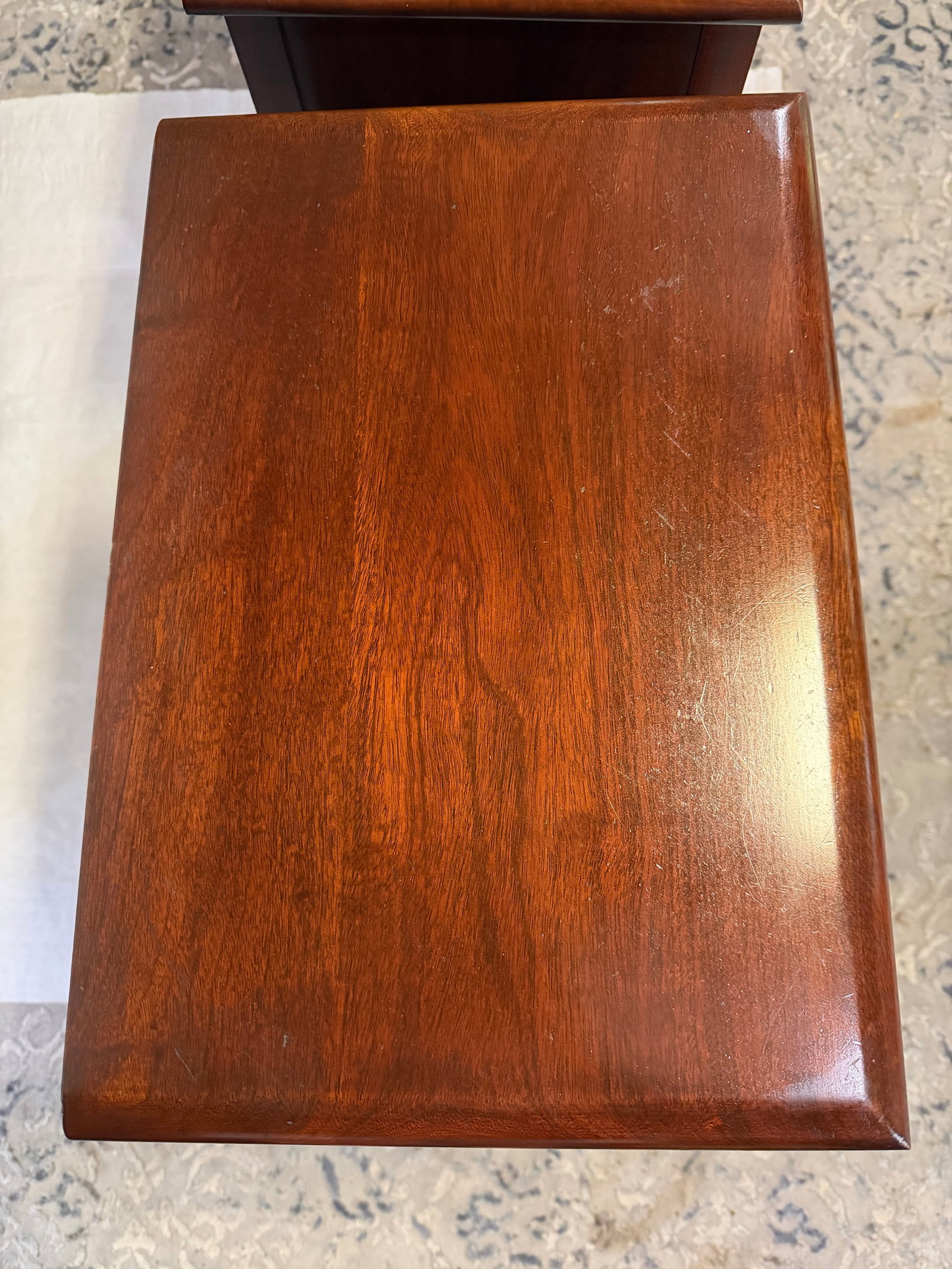 Pair of 1940's Solid Mahogany Queen Anne Night Stands - 9