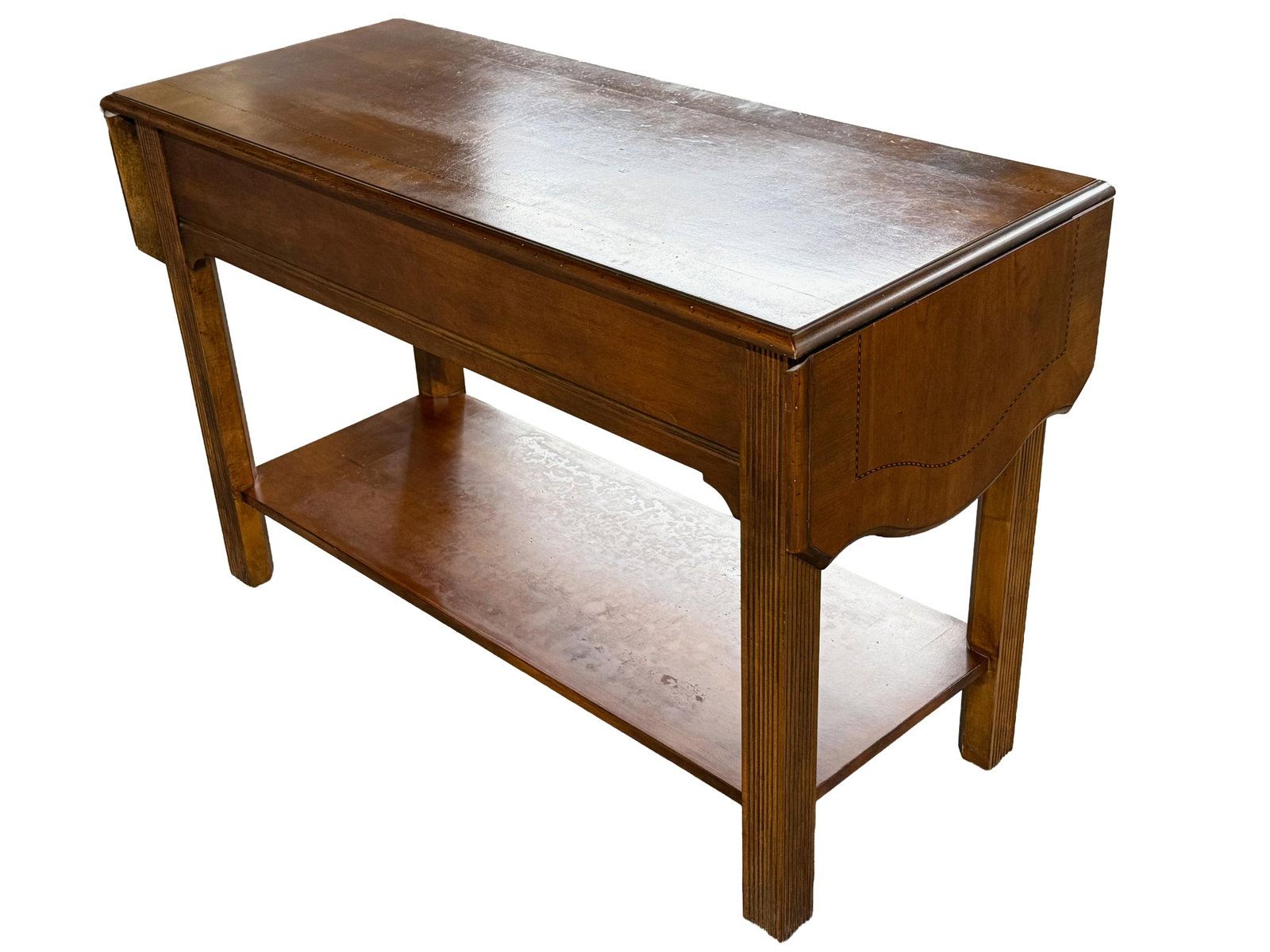 Vintage Hekman Furniture Matching Set: Fluted Console/Sofa Table + Lift-Top Storage Coffee Table - 4