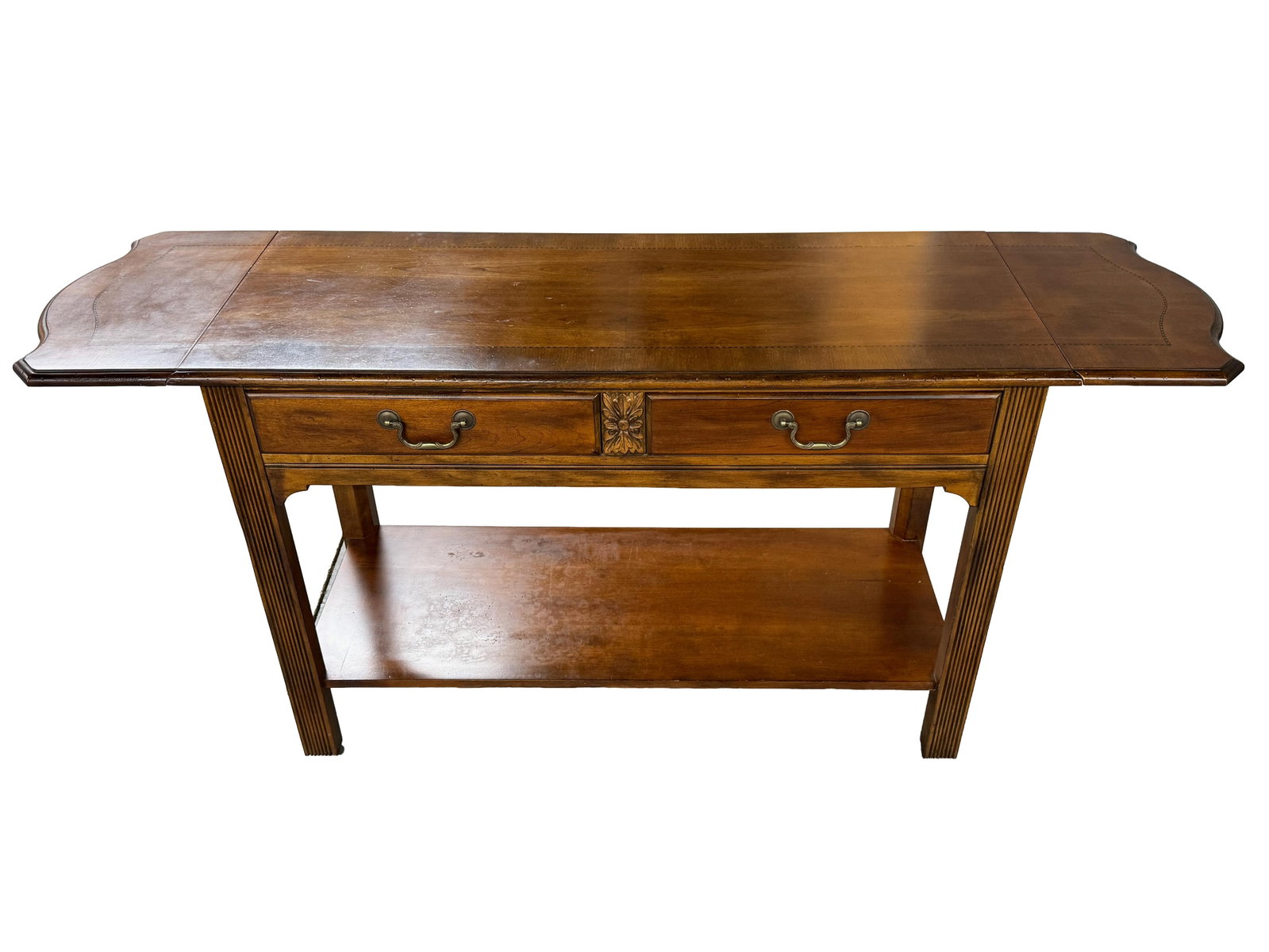 Vintage Hekman Furniture Matching Set: Fluted Console/Sofa Table + Lift-Top Storage Coffee Table - 7