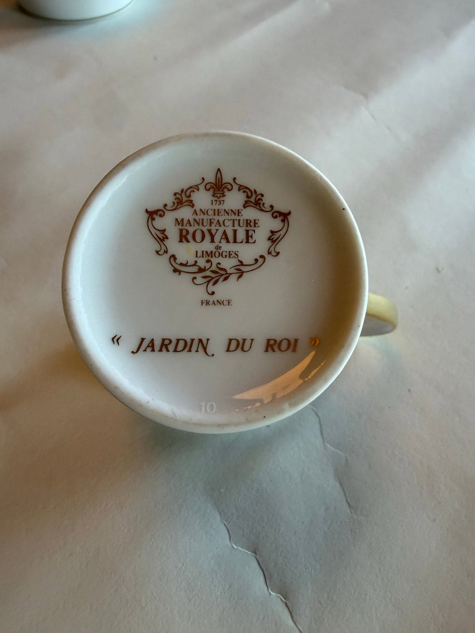 Early 20th Century Tray Creamer and Sugar Ancienne Manufacture Royale De Limoges "Jardin Du Roi" - 7