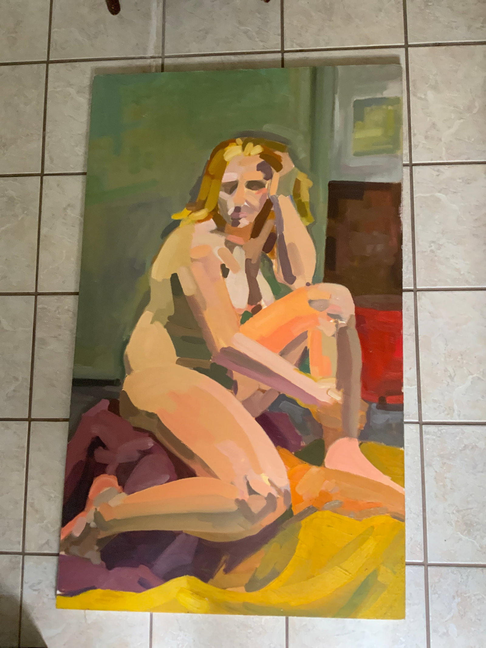 1980s Abstract Female Nude Painting by Kim Drucker Stockwell - 2