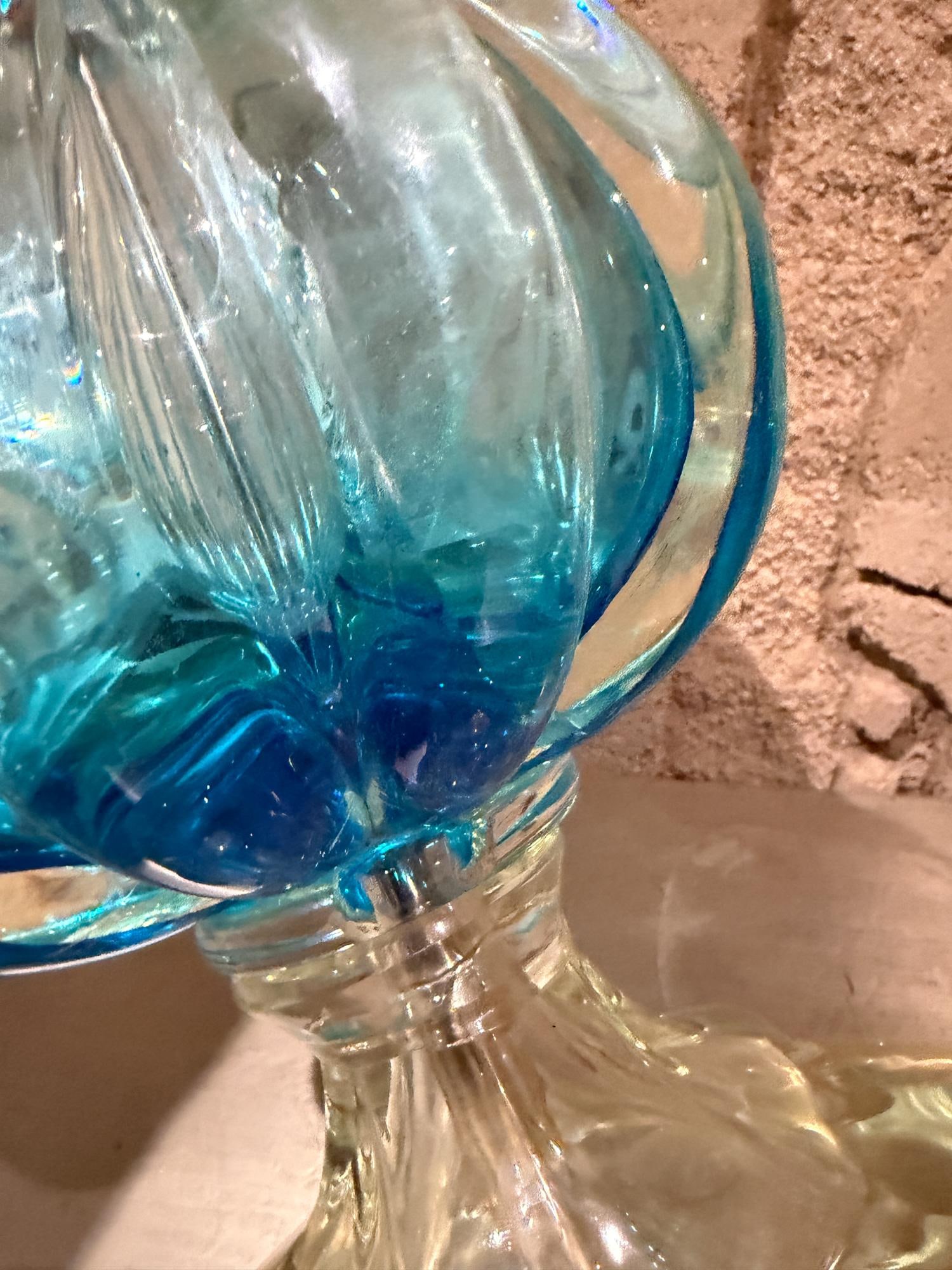 Mid-Century Modern Blue Murano Glass Table Lamps Designed by Segues - 11