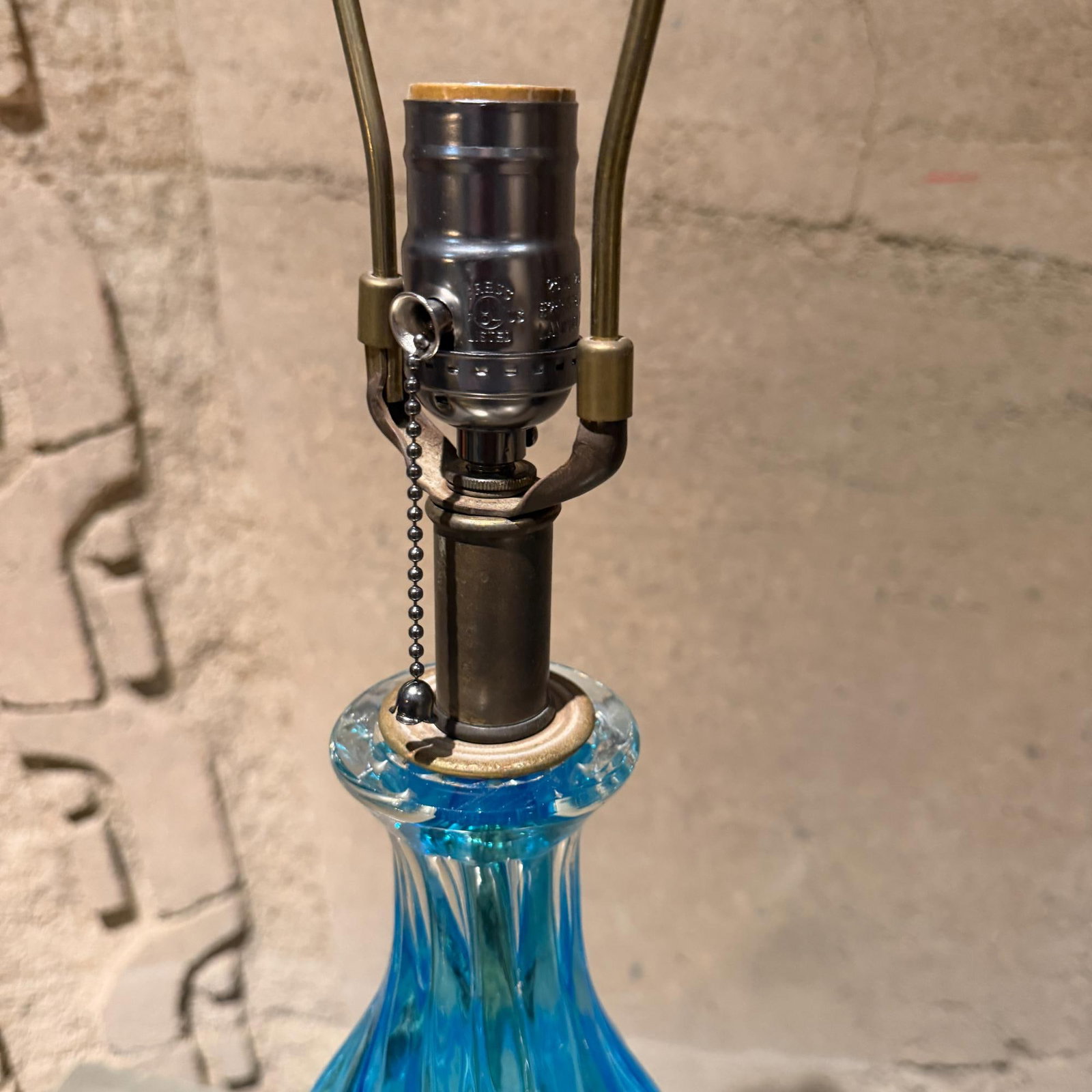 Mid-Century Modern Blue Murano Glass Table Lamps Designed by Segues - 7