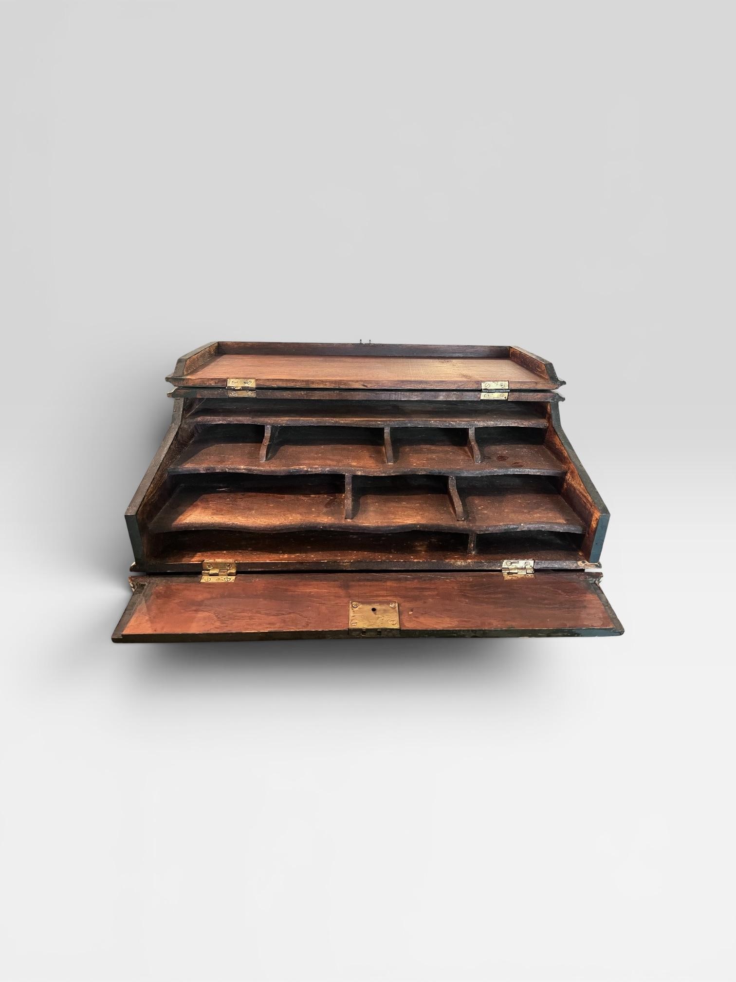 Vintage Hand Painted Slant Front Correspondence Box. - 8