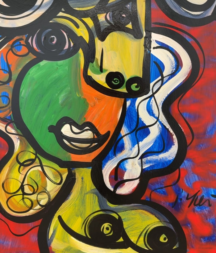 My Friend Pablo Picasso Titled Peter Keil Painting Framed - 2