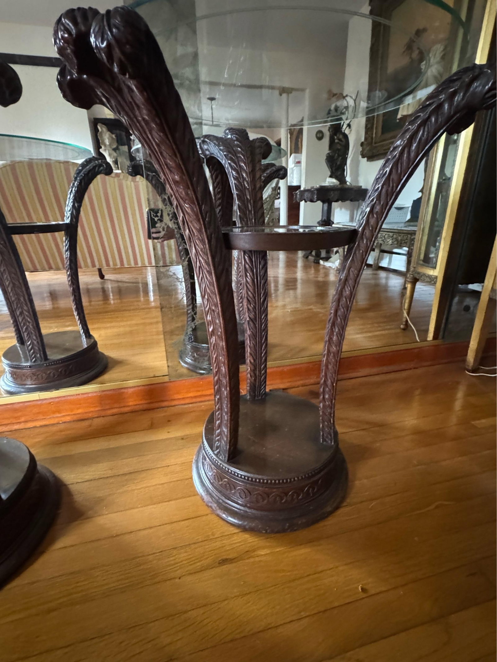 Antique Art Nouveau Grosfeld House Plume Base Side Table Set - 9