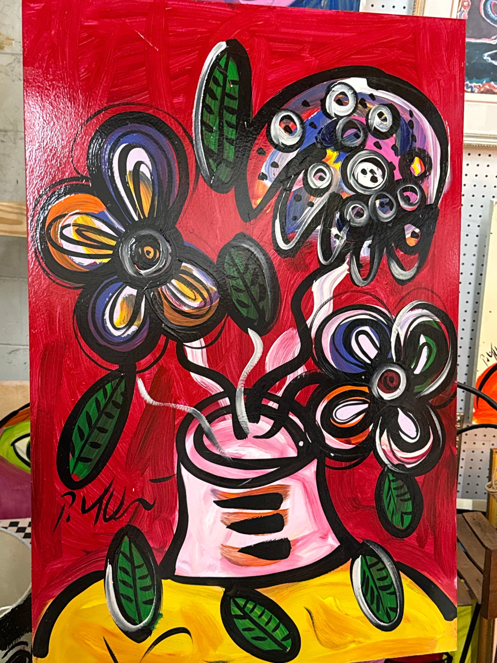 1970s Peter Keil Large Scale Flowers Painting - 3