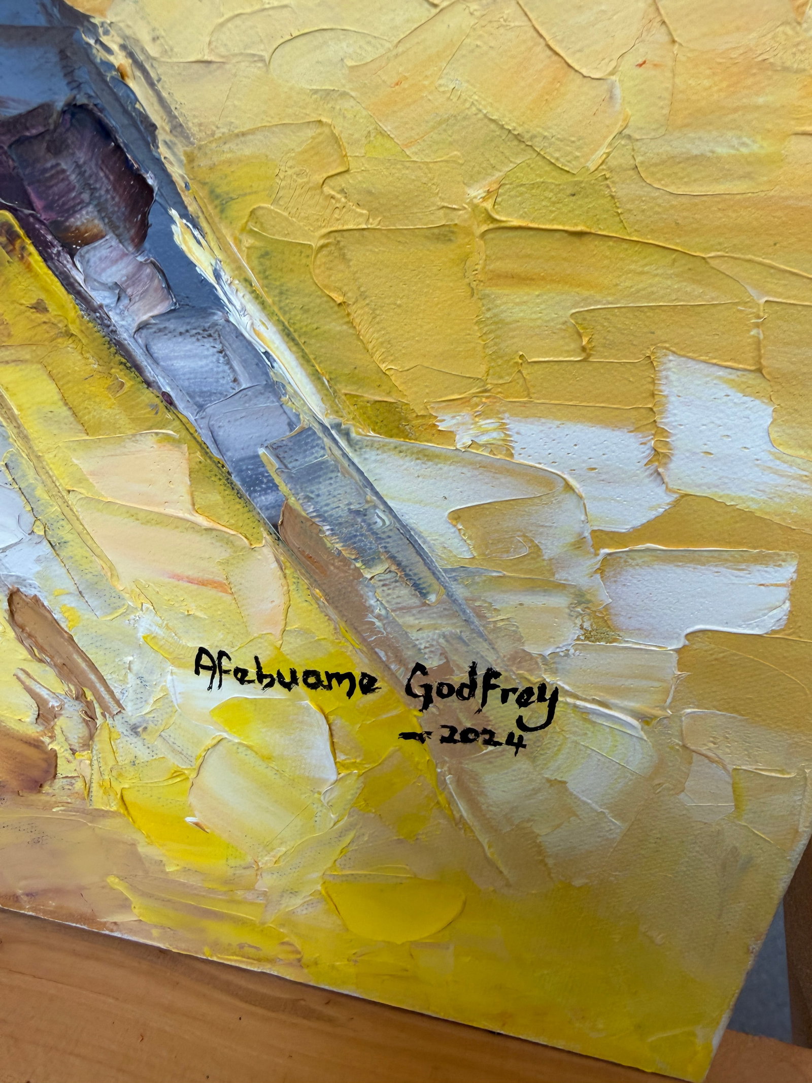 Victory Charge, Impasto Oil Painting by Godfrey Afebuame (2024) - 4