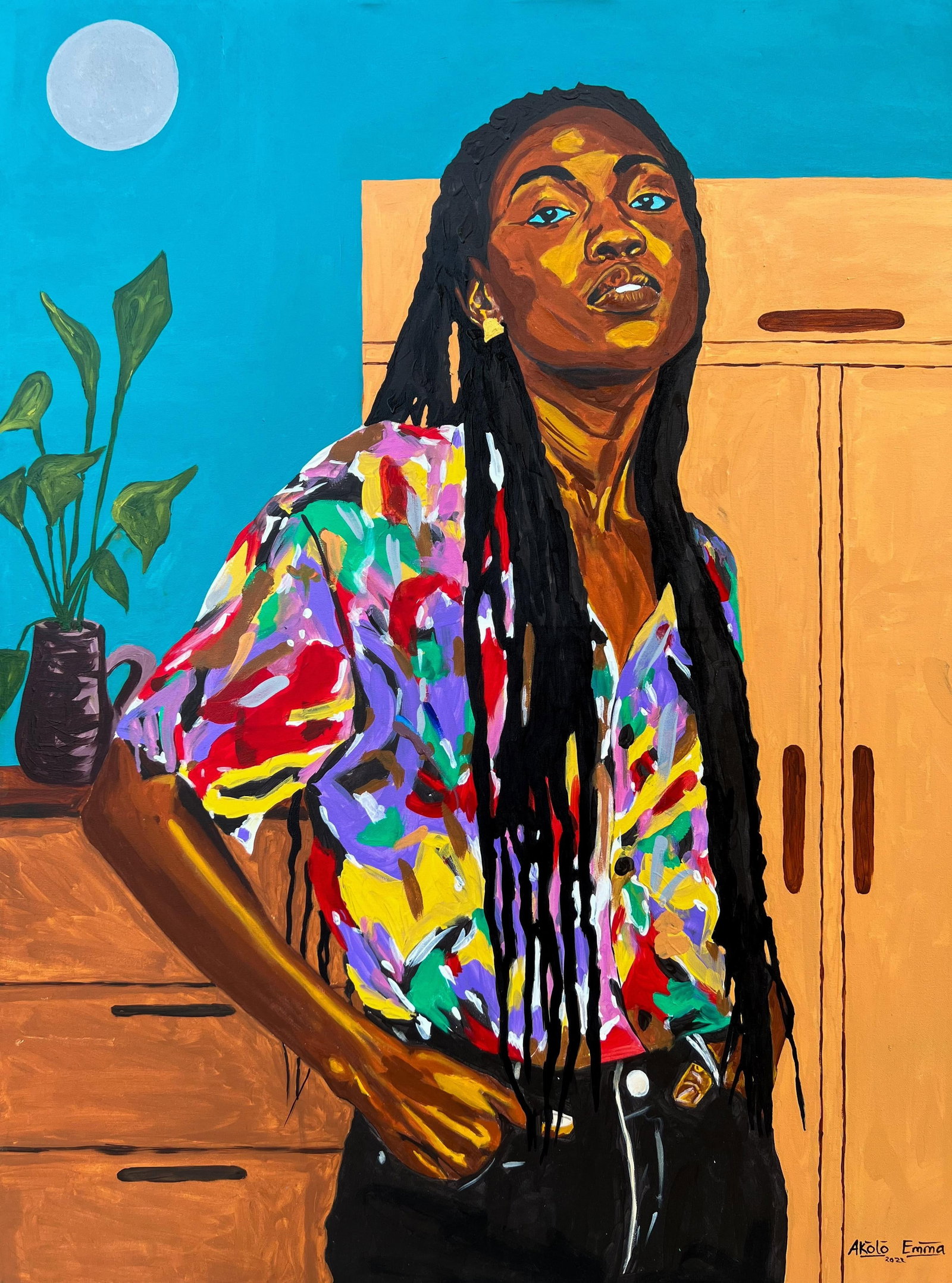 Adaora's Coat of Many Colours, Acrylic Painting by Emmanuel Akolo. (2023) - 2