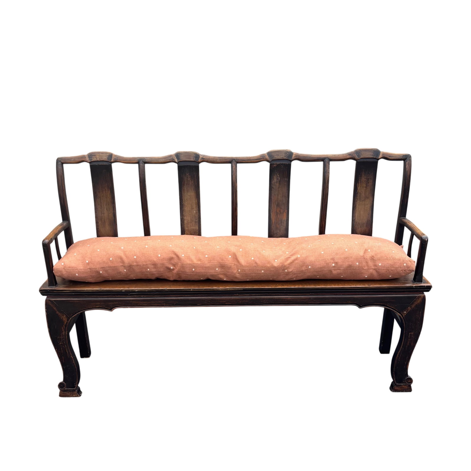 Antique Hand-Carved Solid Elmwood Bench for Mudroom, Entry or Bedroom - 2