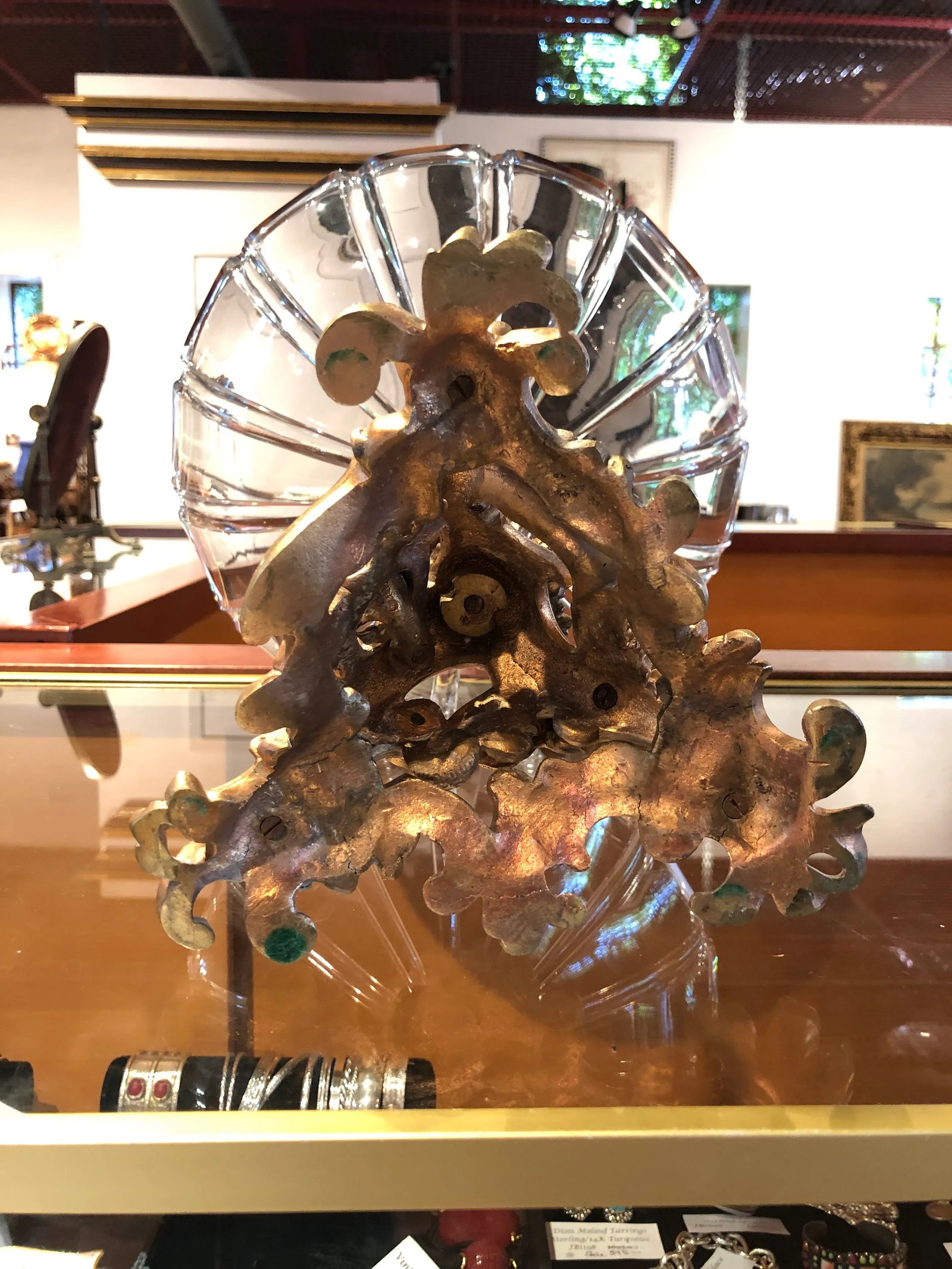 19th Century Gilt Bronze & Crystal Fox Hunting Scene Centerpiece or Epergne - 10