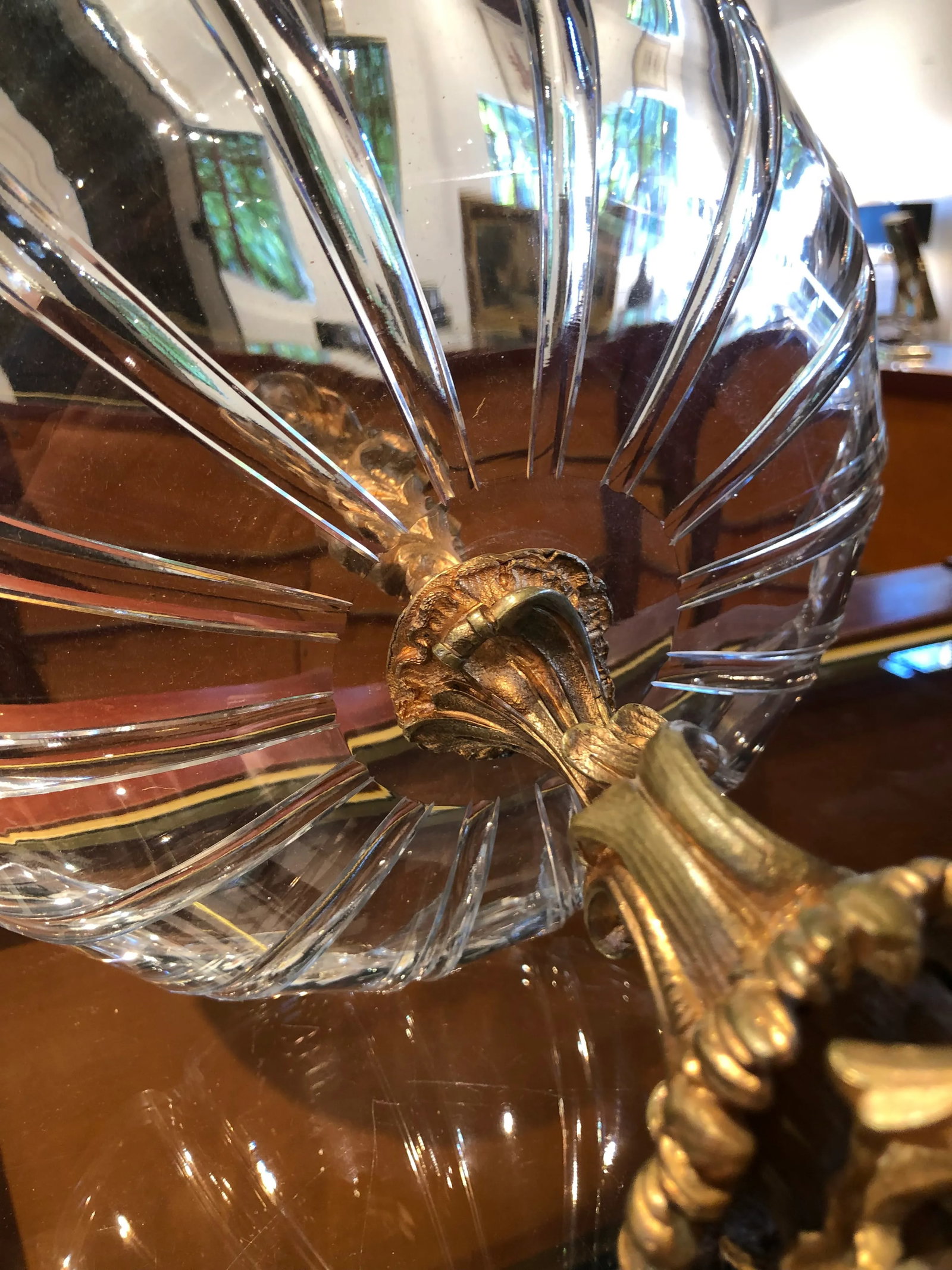 19th Century Gilt Bronze & Crystal Fox Hunting Scene Centerpiece or Epergne - 12