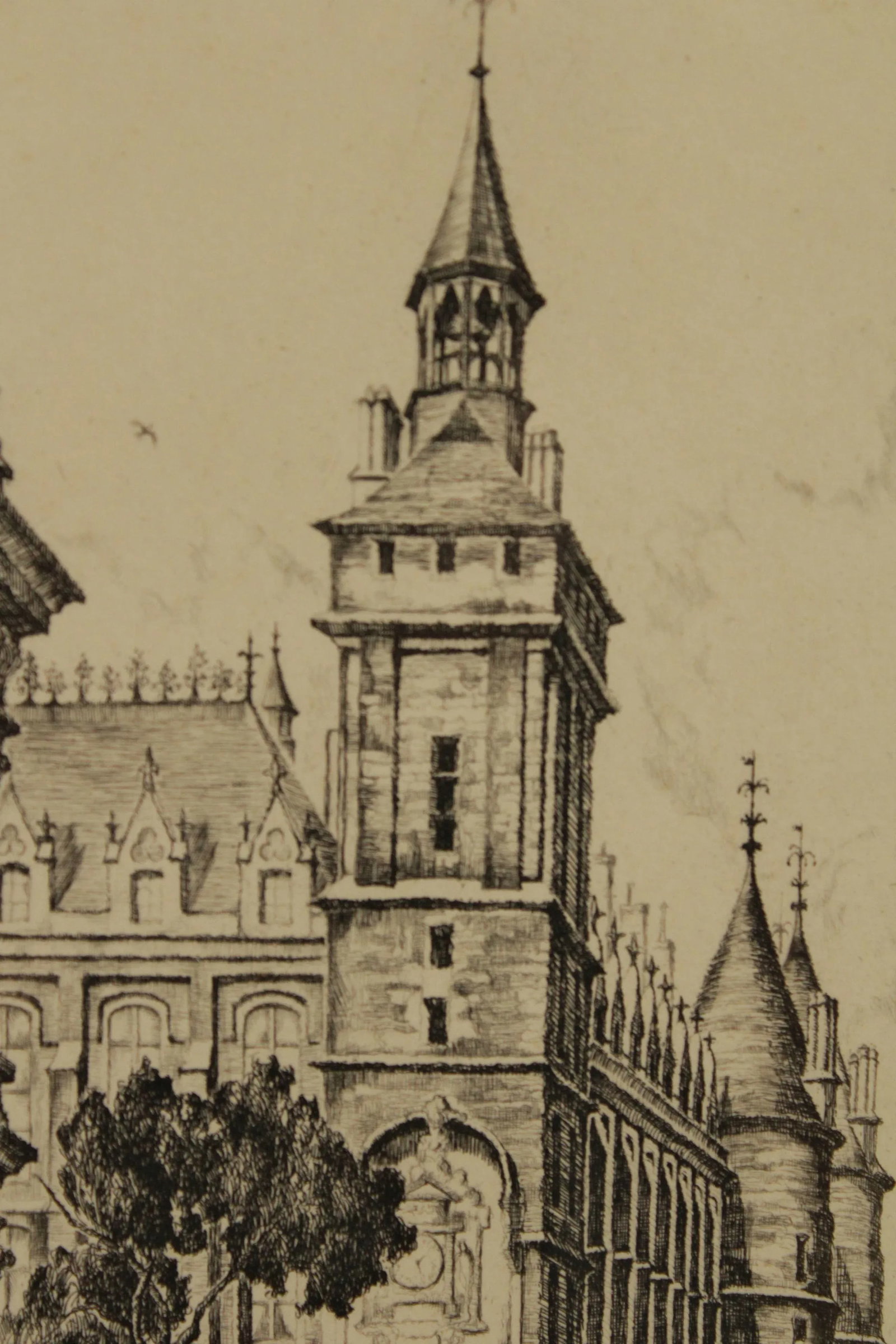 French Paris Street Scene Pair of Etchings - 9