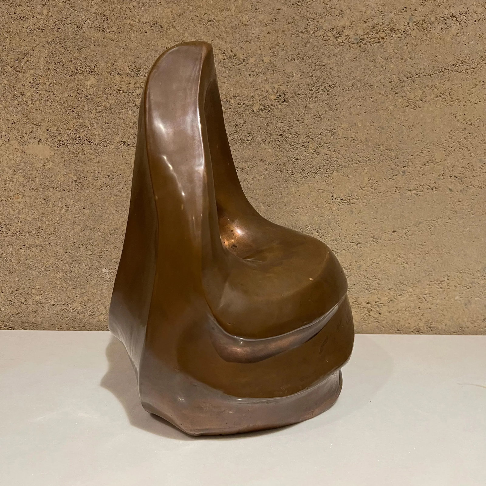 1980s Post Modern Art Copper Table Sculpture Signed Organic Mid-Century Modern - 6
