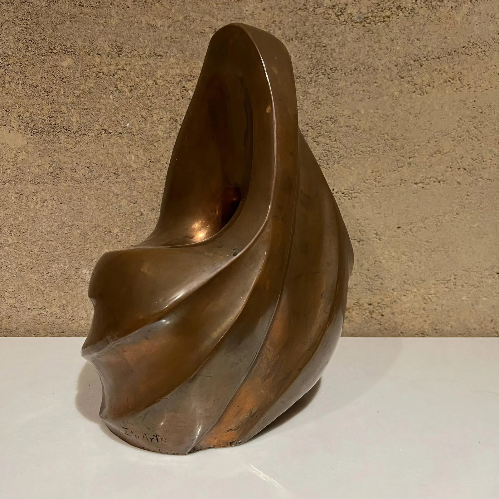 1980s Post Modern Art Copper Table Sculpture Signed Organic Mid-Century Modern - 8