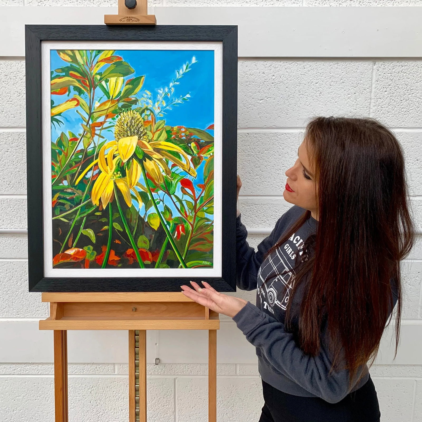 Colourful Original Painting of English Country Garden Flowers by British Artist - 2