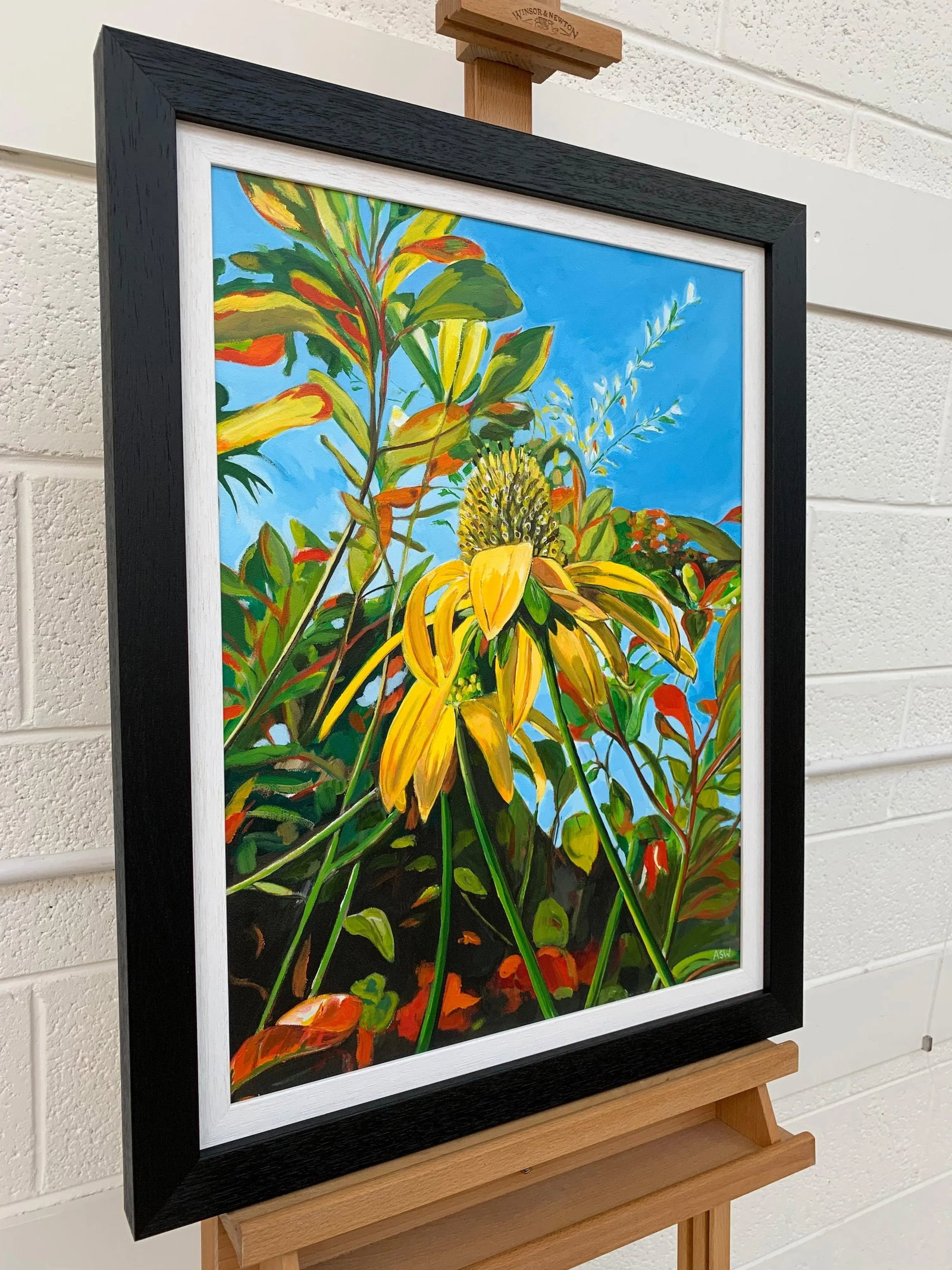 Colourful Original Painting of English Country Garden Flowers by British Artist - 3