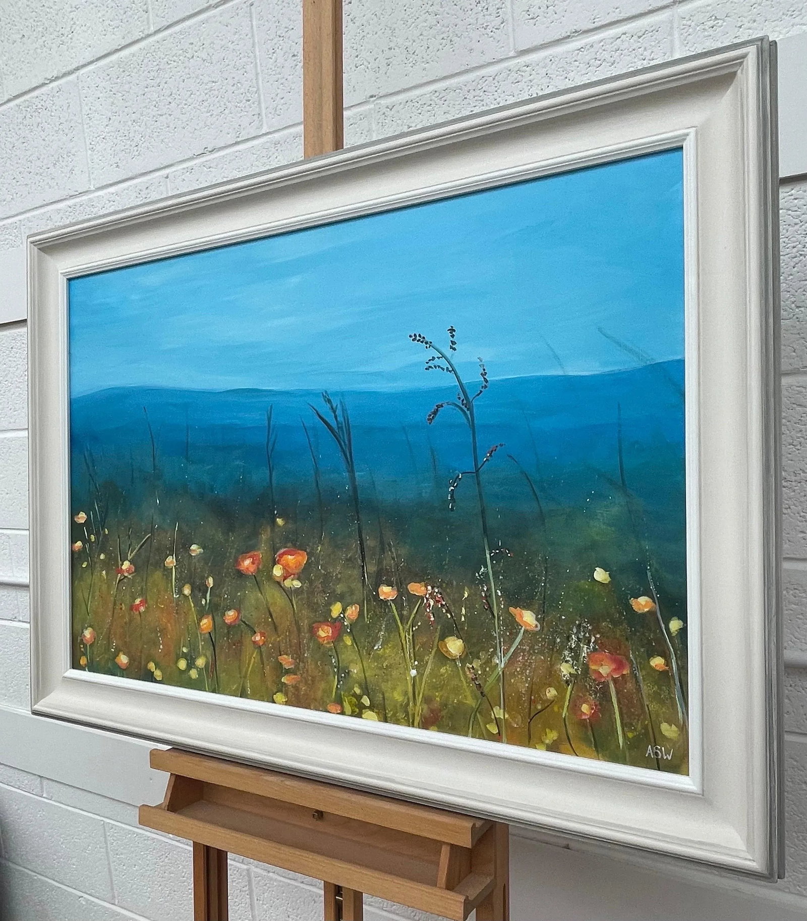 Wild Yellow Flowers in Meadow Moorland Landscape by Contemporary British Artist - 7