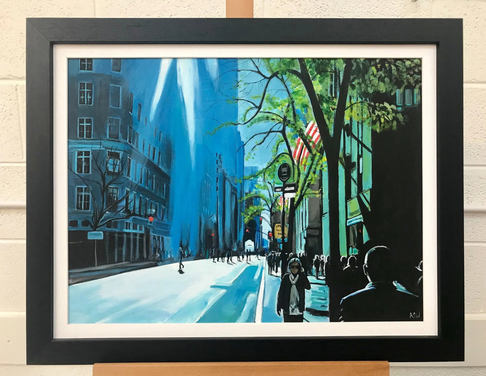 Painting of Blue Sky in New York City Sun by British Contemporary Urban Landscape Artist, 2014 - 3