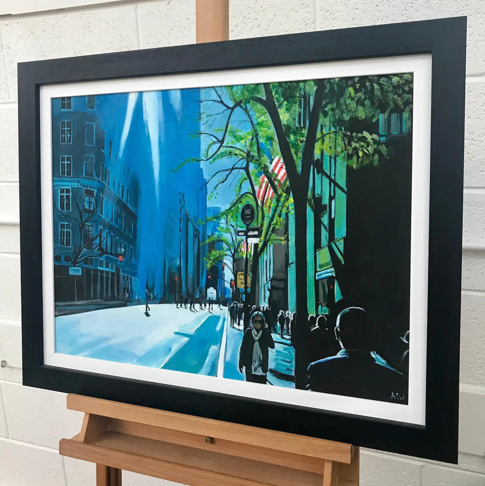 Painting of Blue Sky in New York City Sun by British Contemporary Urban Landscape Artist, 2014 - 4