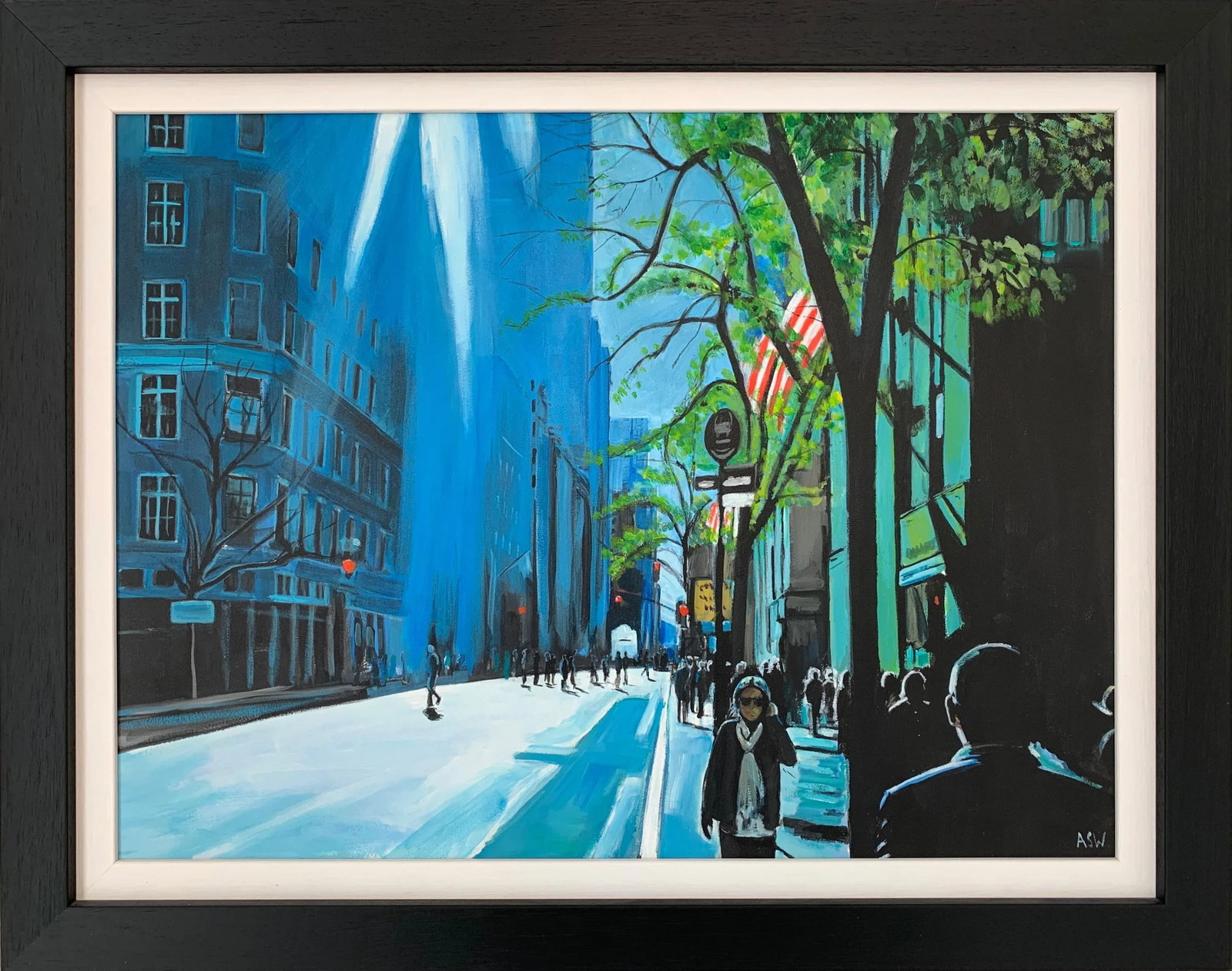 Painting of Blue Sky in New York City Sun by British Contemporary Urban Landscape Artist, 2014 - 7